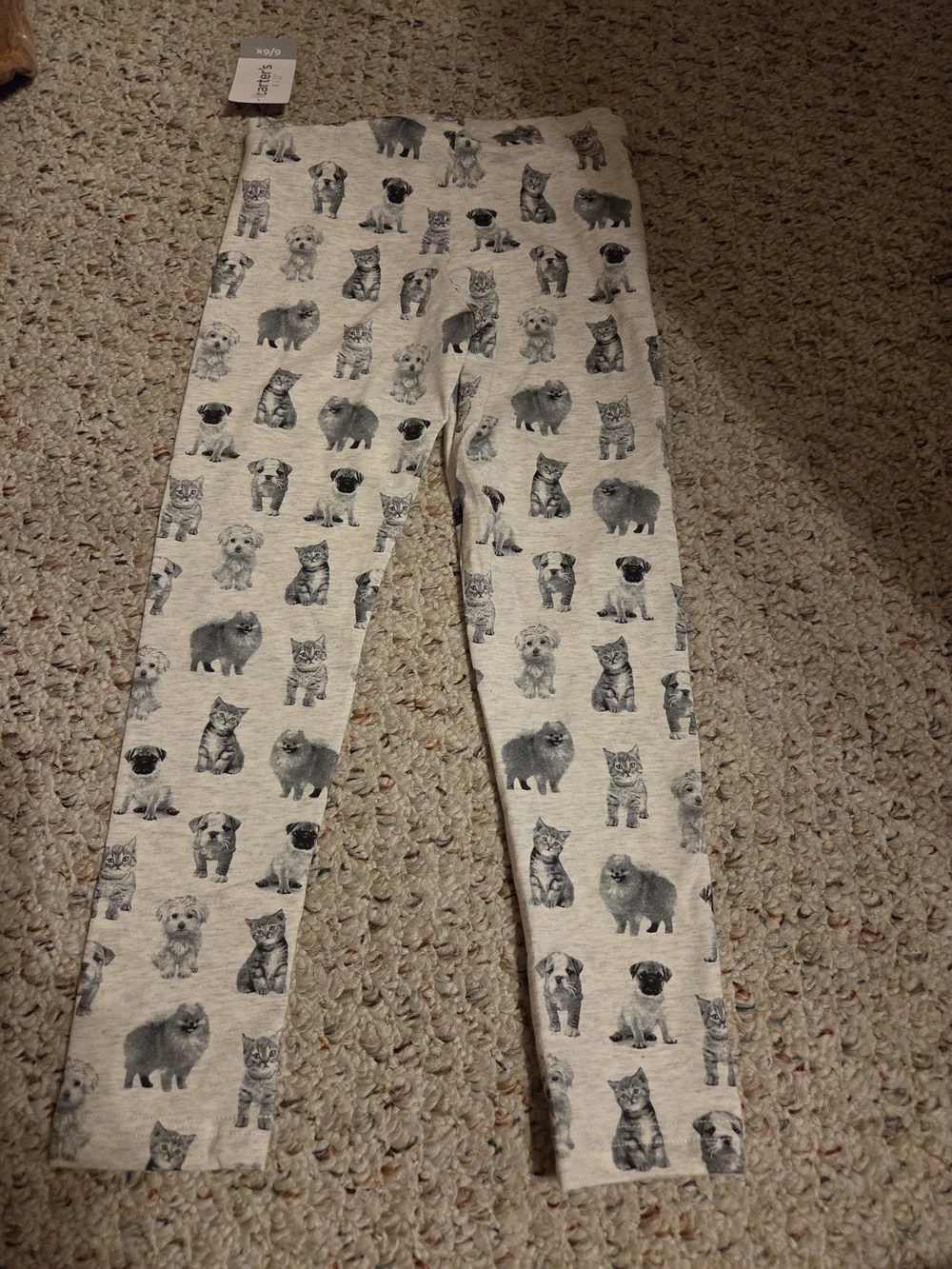 Carter's Beige Kids Leggings with Pet Print